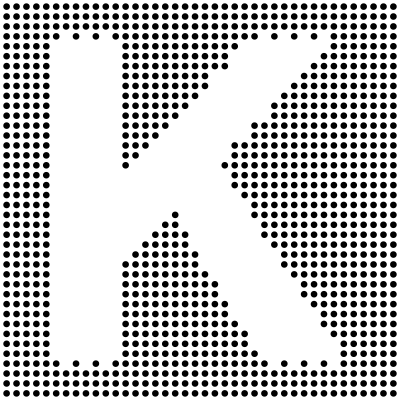 Dotted Capital K Inverted clipart