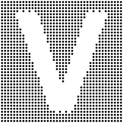 Dotted Capital V Inverted clipart