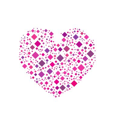 Dotted pattern heart shape clipart
