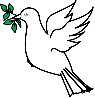 Dove and olive branch 3 clipart