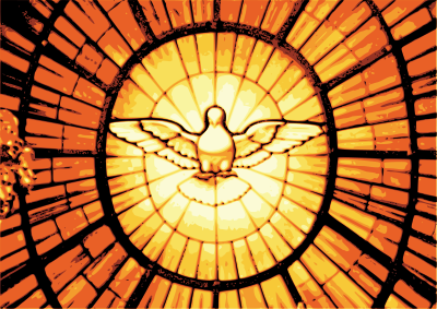 Dove in Glasswindow clipart