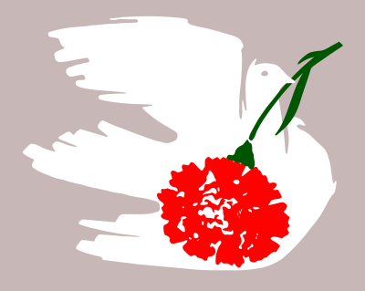 Dove with carnation clipart