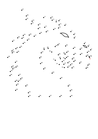 Dragon - connect the dots clipart