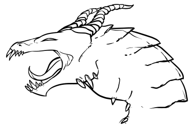 Dragon Line Art clipart