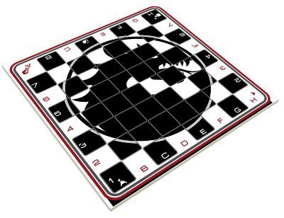 Dragon Logo Chess Board - 3d clipart