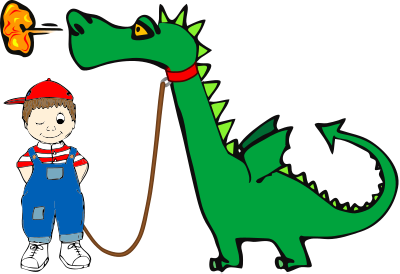 Dragon on a Leash clipart