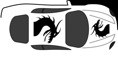 Dragon Paint Job on Car Top View clipart