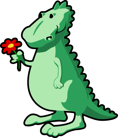Dragon with flower clipart