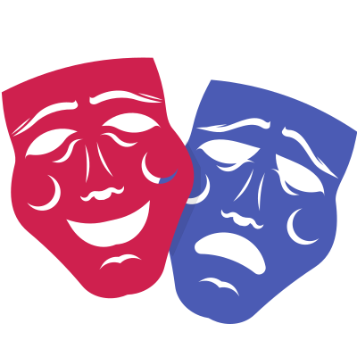 Drama and comedy masks - Colour remix clipart