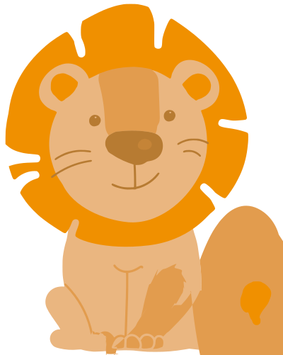 Drawing of a cute smiling sitting lion clipart