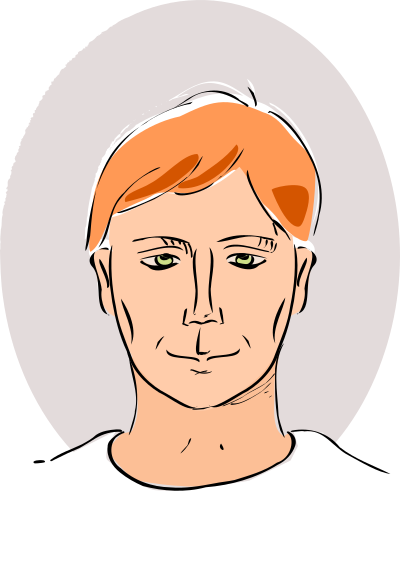 Drawing of man's head clipart