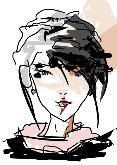 Drawn woman's face - 001 clipart