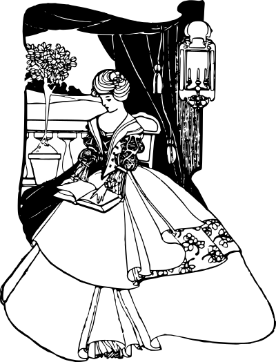 Dress Lady Reading clipart