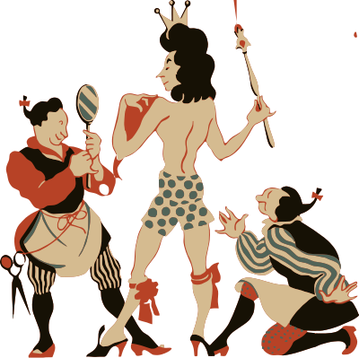 Dressing the king clipart