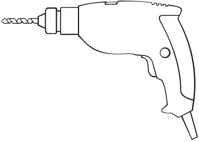 Drill (outline) clipart