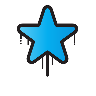 Dripping blue star clipart
