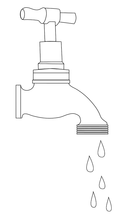 Dripping Tap Line Art clipart