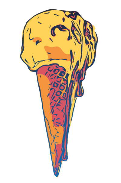 Drippy Ice Cream Cone - Simple Remix clipart
