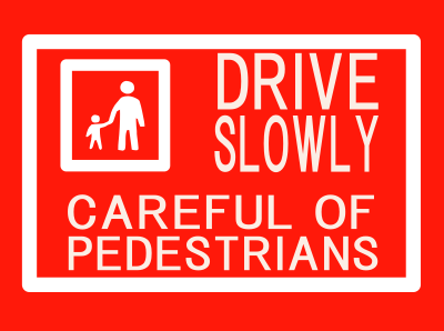 Drive Slowly Sign - English clipart