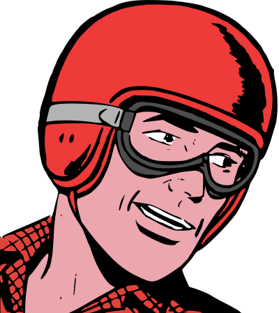 Driver in helmet clipart