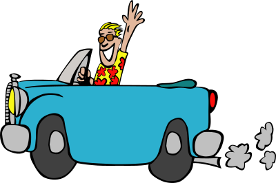 Driving a car clipart