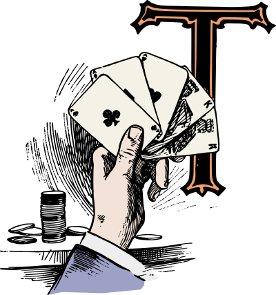 Drop Cap T - Trump card - Colour clipart
