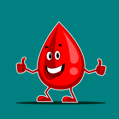 Drop of blood mascot clipart