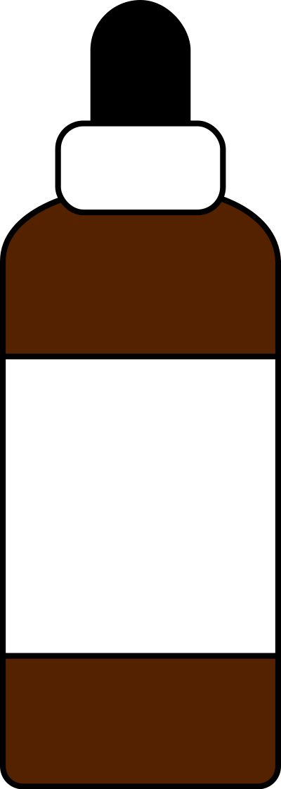 Dropper bottle with label clipart