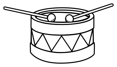 Drum - lineart clipart