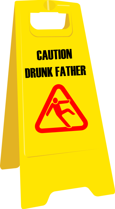 Drunk father sign clipart