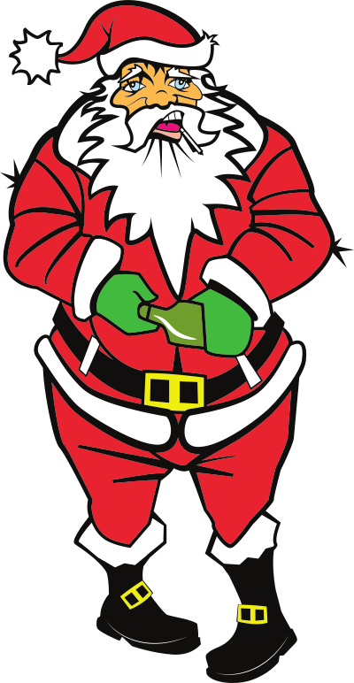 Drunk Santa clipart