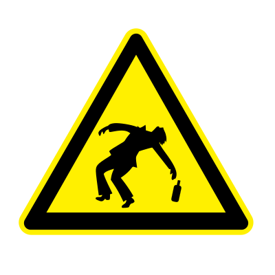 Drunken people warning sign clipart