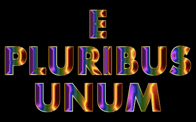 E Pluribus Unum Chromatic Typography clipart