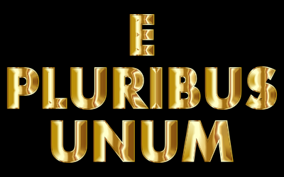 E Pluribus Unum Gold Typography clipart