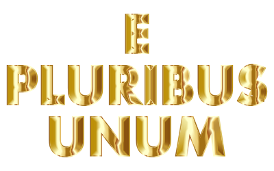 E Pluribus Unum Gold Typography No Background clipart