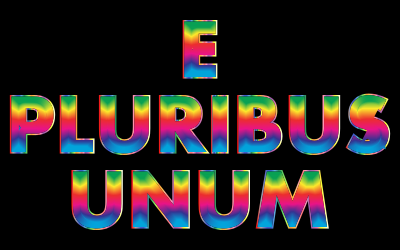 E Pluribus Unum Rainbow Typography clipart