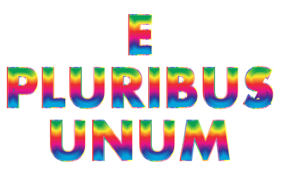 E Pluribus Unum Rainbow Typography No Background clipart