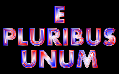 E Pluribus Unum Red White Blue Typography 2 clipart