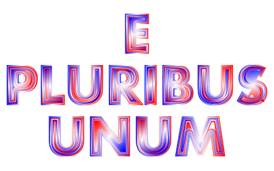 E Pluribus Unum Red White Blue Typography 2 No Background clipart