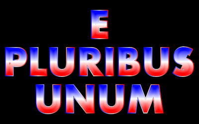 E Pluribus Unum Red White Blue Typography clipart