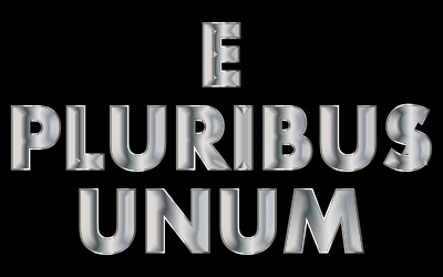 E Pluribus Unum Stainless Steel Typography clipart