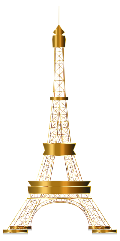 Eiffel Tower Two Gold No Background clipart