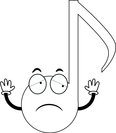 Eigth 8th note corchea (bored) clipart