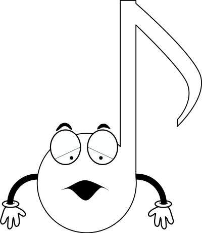 Eigth 8th note corchea (tired) clipart