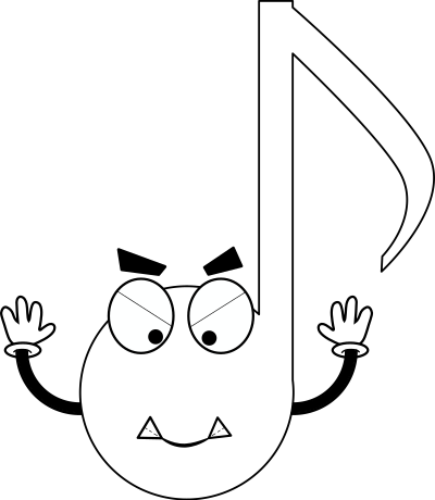 Eigth 8th note corchea (too much angry) clipart