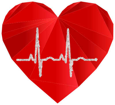EKG Heart Low Poly clipart