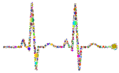 EKG Rhythm Circles Polyprismatic clipart