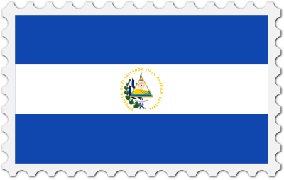 El Salvador flag stamp clipart