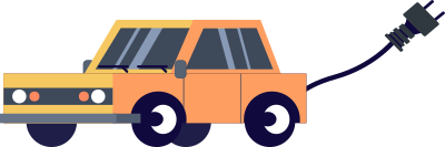 Electric Car Cartoon clipart