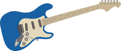 Electric guitar - blue clipart